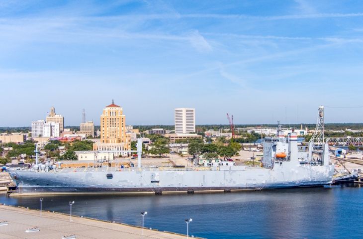 An aerial view of Port Beaumont