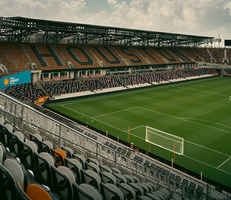 shell stadium in houston, empty of fans and players